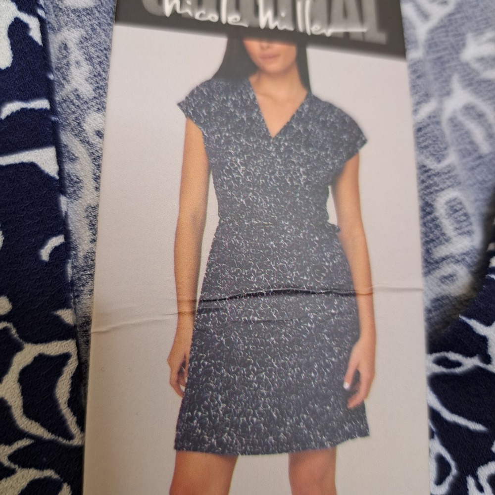Nicole Miller Women's Midi Wrap Dress S Navy NWT Tie-Waist 1906-350
